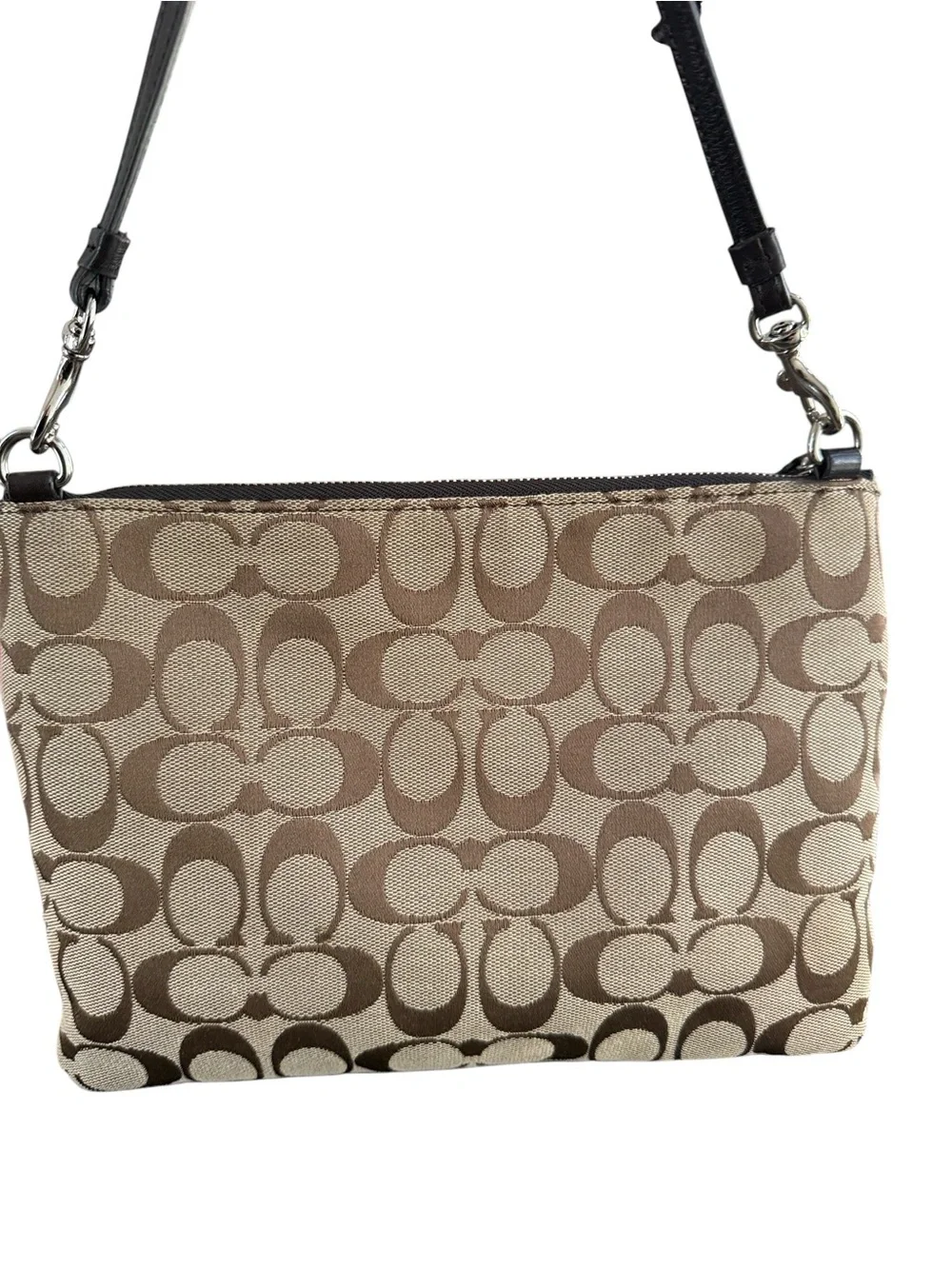 Coach Signature Turnlock Crossbody Bag Brown Tan